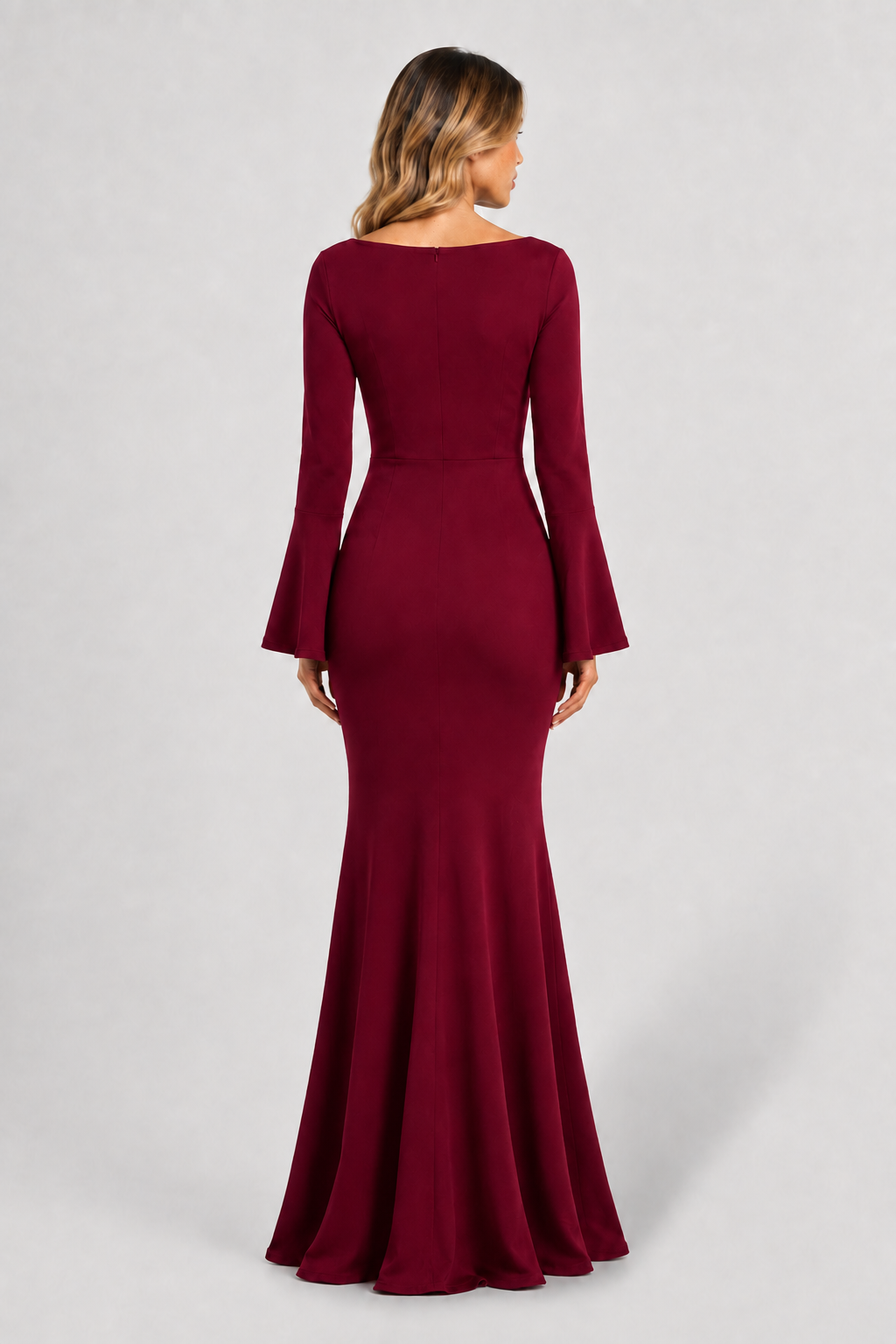 VESTIDO MAXI DE MANGA LARGA ROJO