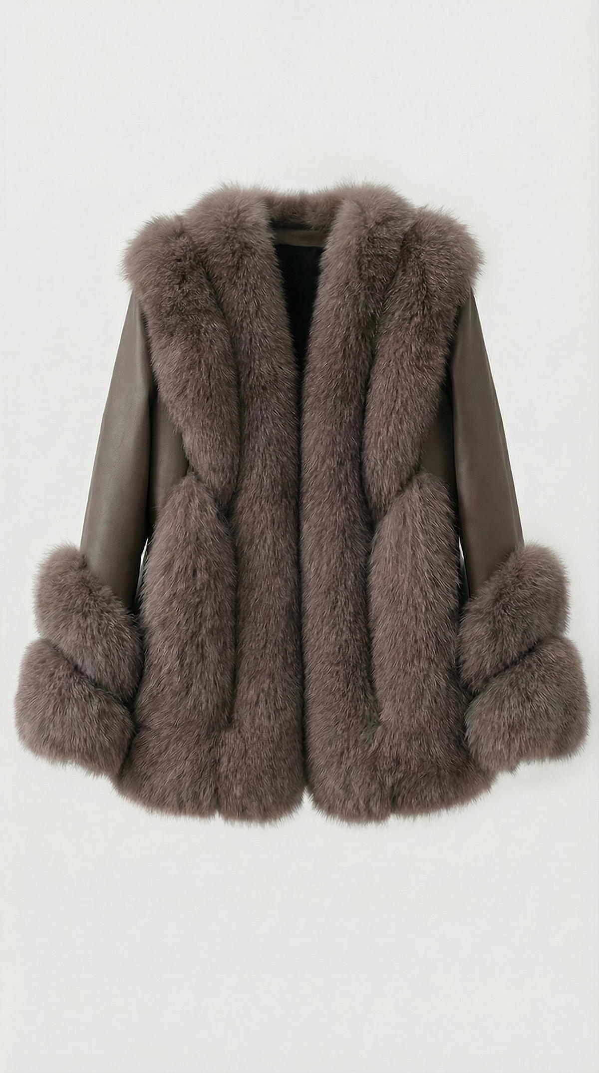 CHAQUETA LARGA DE PELO CON PUÑOS