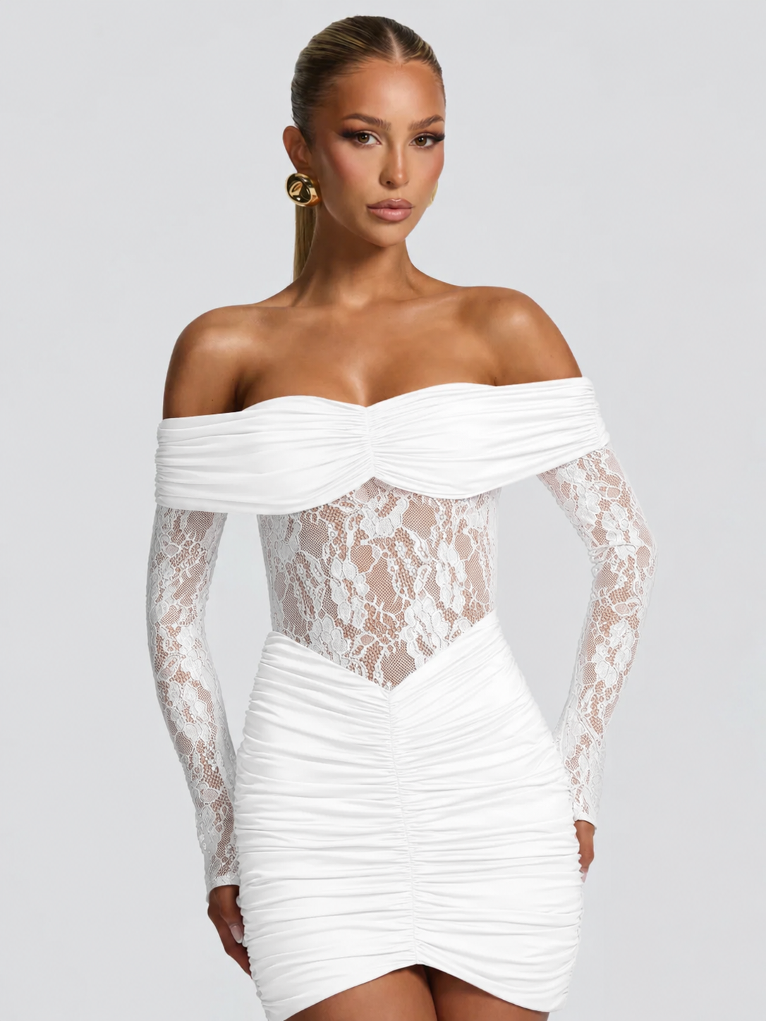Ocean Kiss Mini vestido en blanco