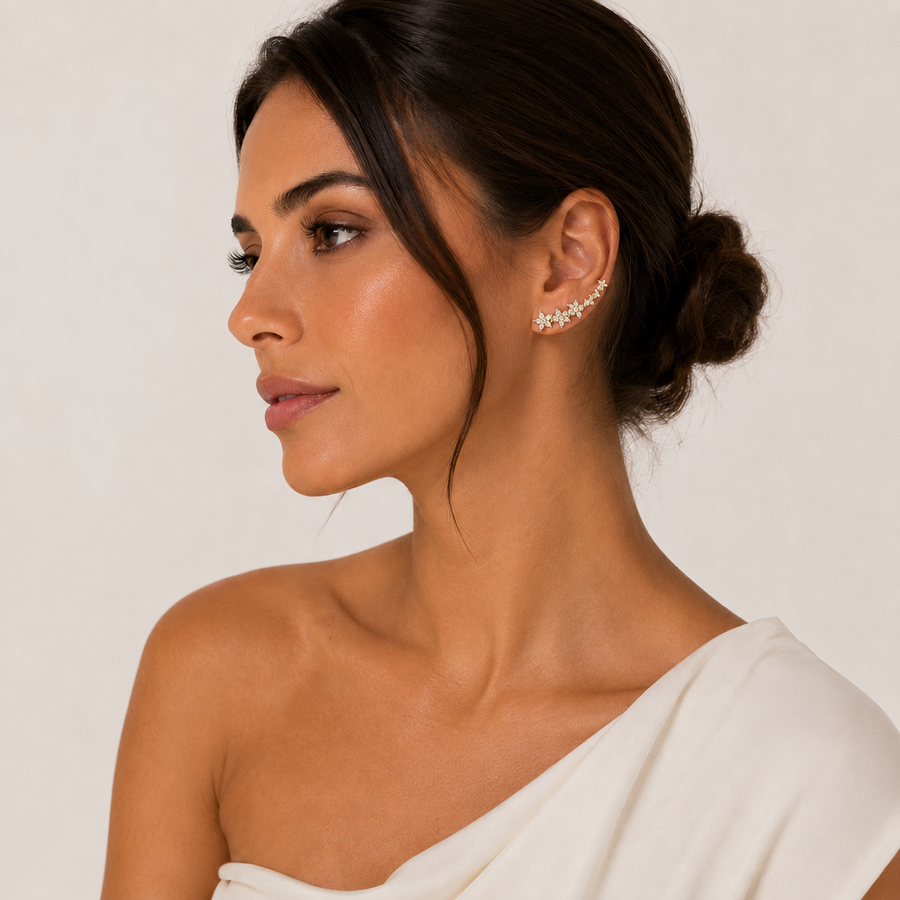 PENDIENTES FLORALES DORADOS