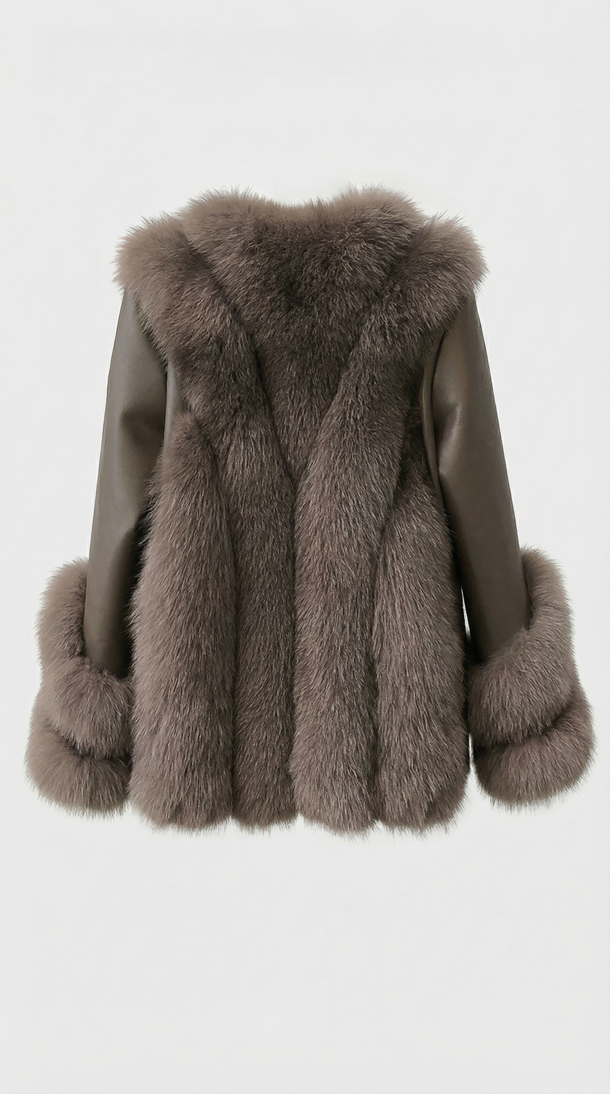 CHAQUETA LARGA DE PELO CON PUÑOS