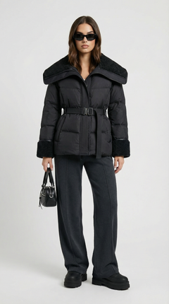 CHAQUETA ACOLCHADA CON CUELLO XL NEGRO