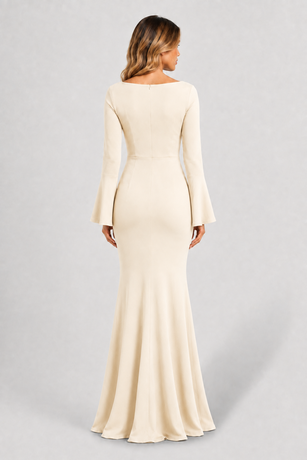 VESTIDO MAXI DE MANGA LARGA BLANCO