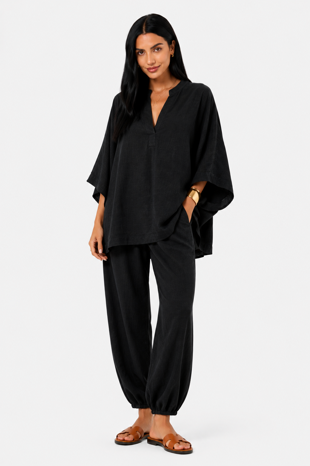Marina | Conjunto de blusa fluida y pantalón ancho