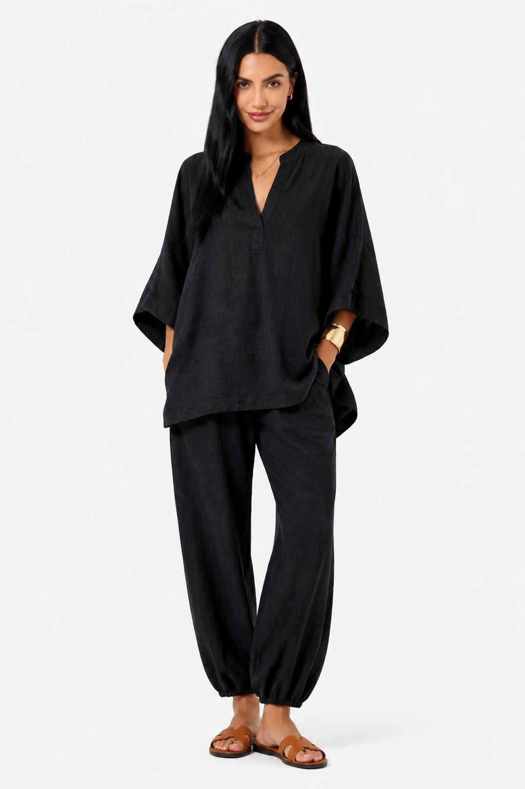 Marina | Conjunto de blusa fluida y pantalón ancho