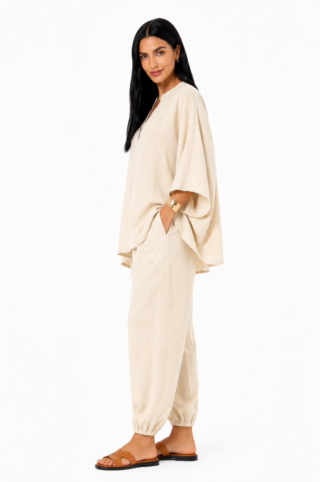 Marina | Conjunto de blusa fluida y pantalón ancho