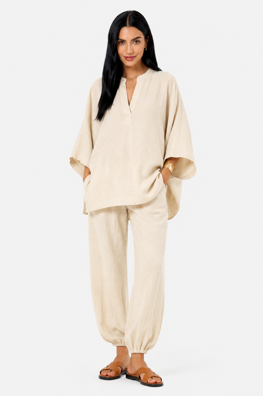 Marina | Conjunto de blusa fluida y pantalón ancho