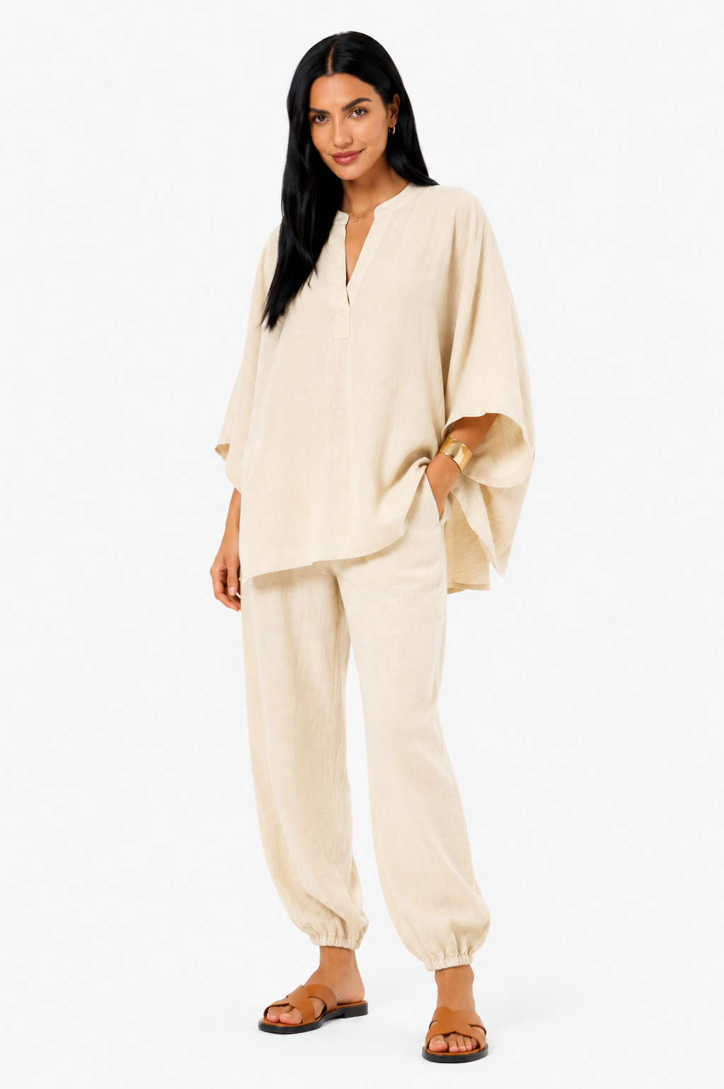 Marina | Conjunto de blusa fluida y pantalón ancho