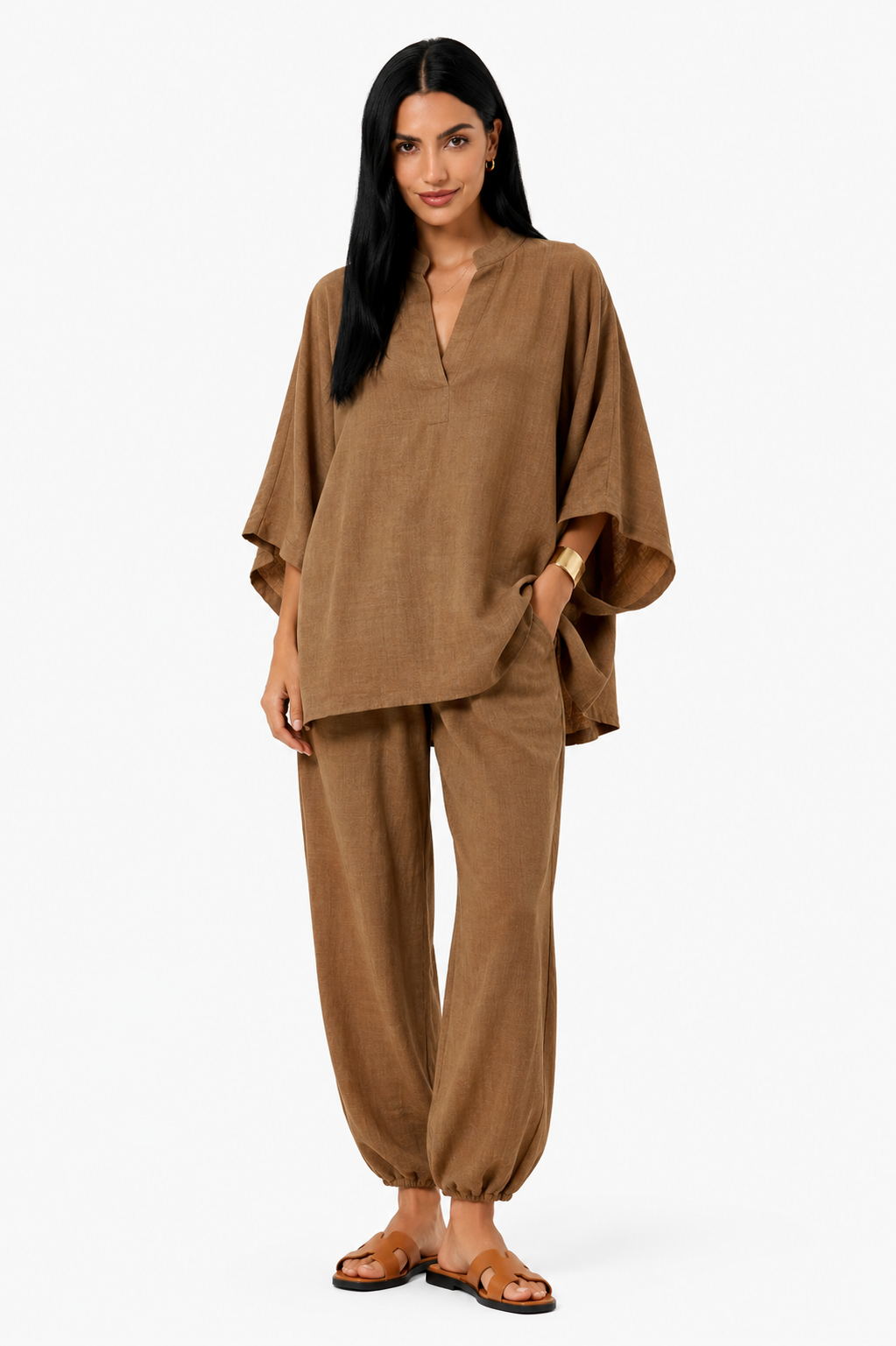 Marina | Conjunto de blusa fluida y pantalón ancho