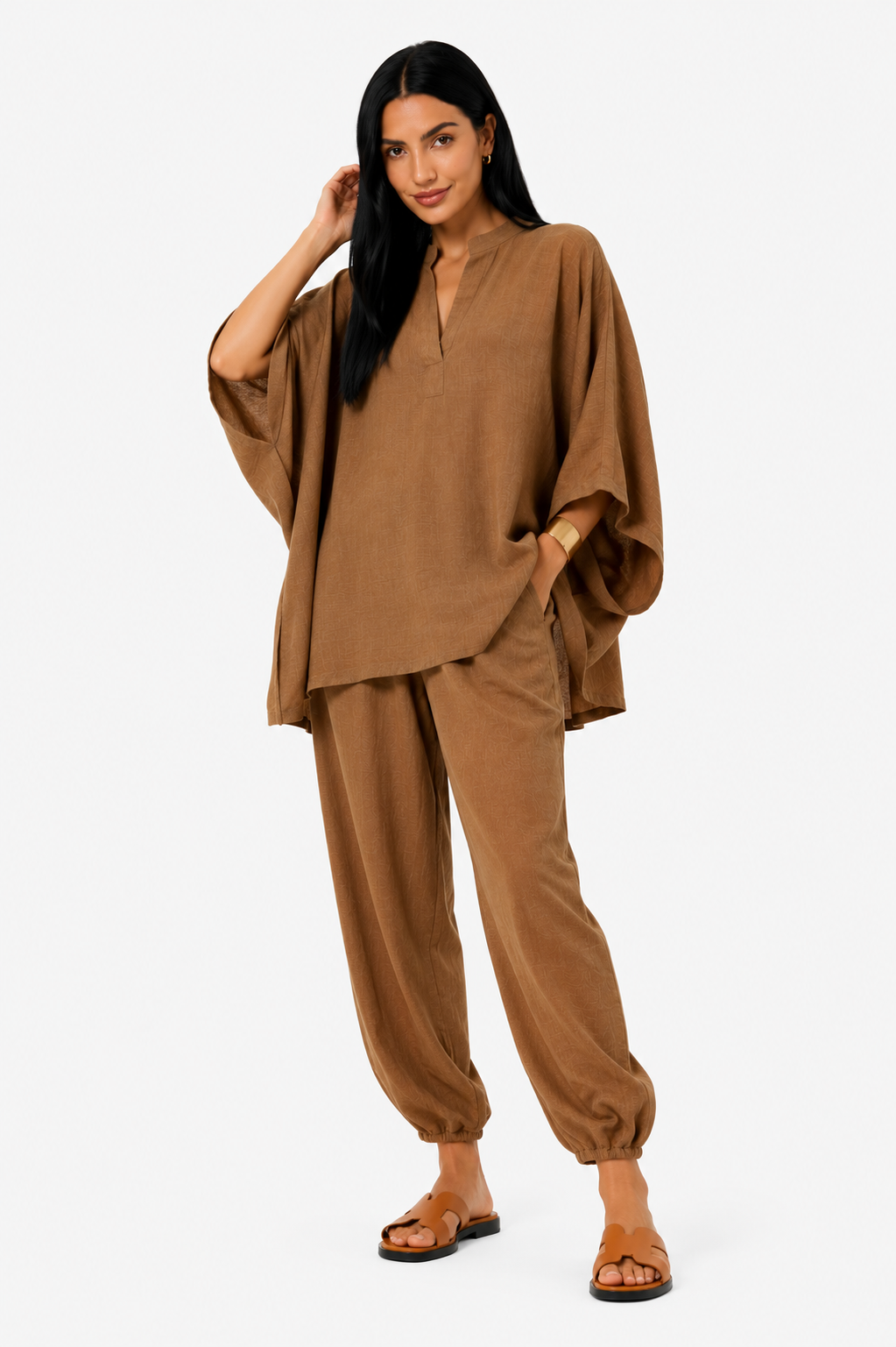 Marina | Conjunto de blusa fluida y pantalón ancho