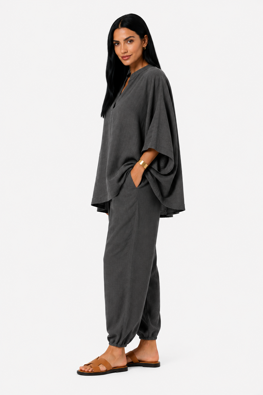 Marina | Conjunto de blusa fluida y pantalón ancho