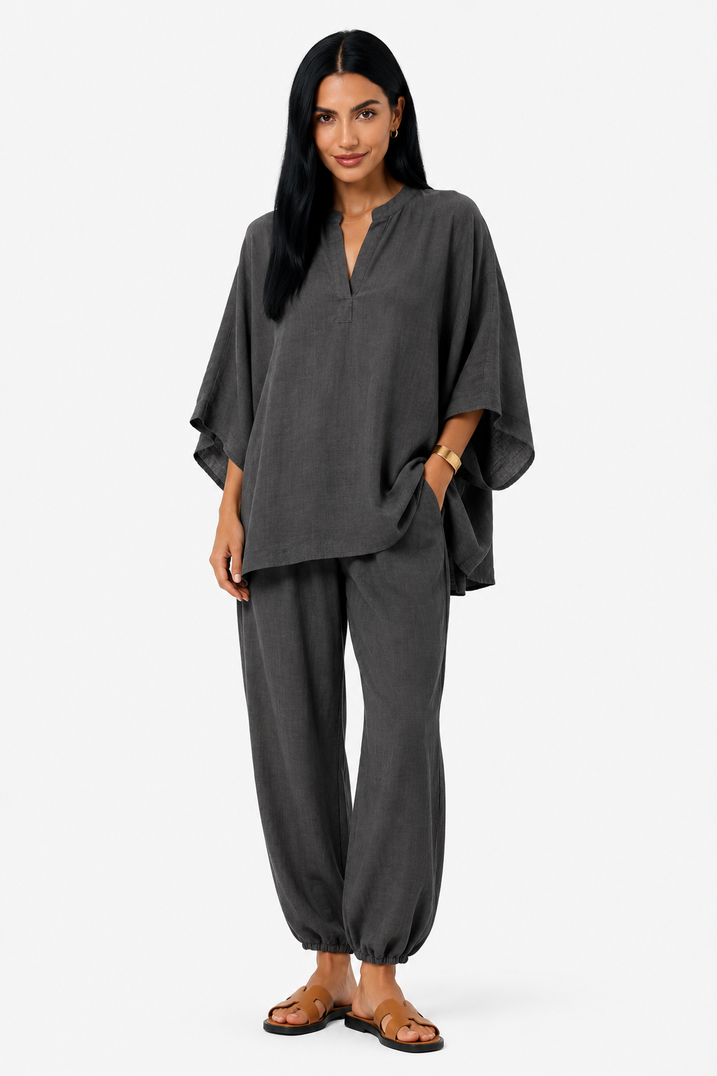 Marina | Conjunto de blusa fluida y pantalón ancho