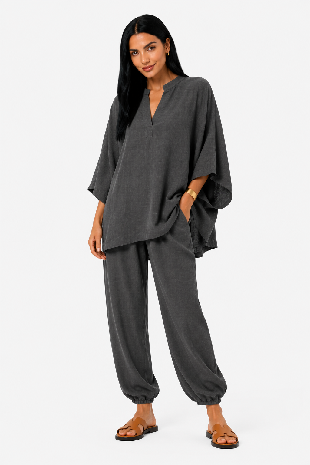 Marina | Conjunto de blusa fluida y pantalón ancho