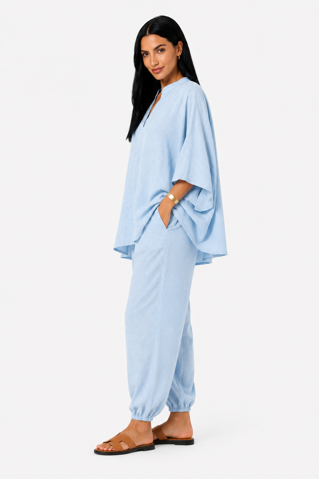 Marina | Conjunto de blusa fluida y pantalón ancho