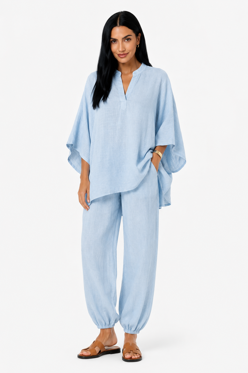 Marina | Conjunto de blusa fluida y pantalón ancho