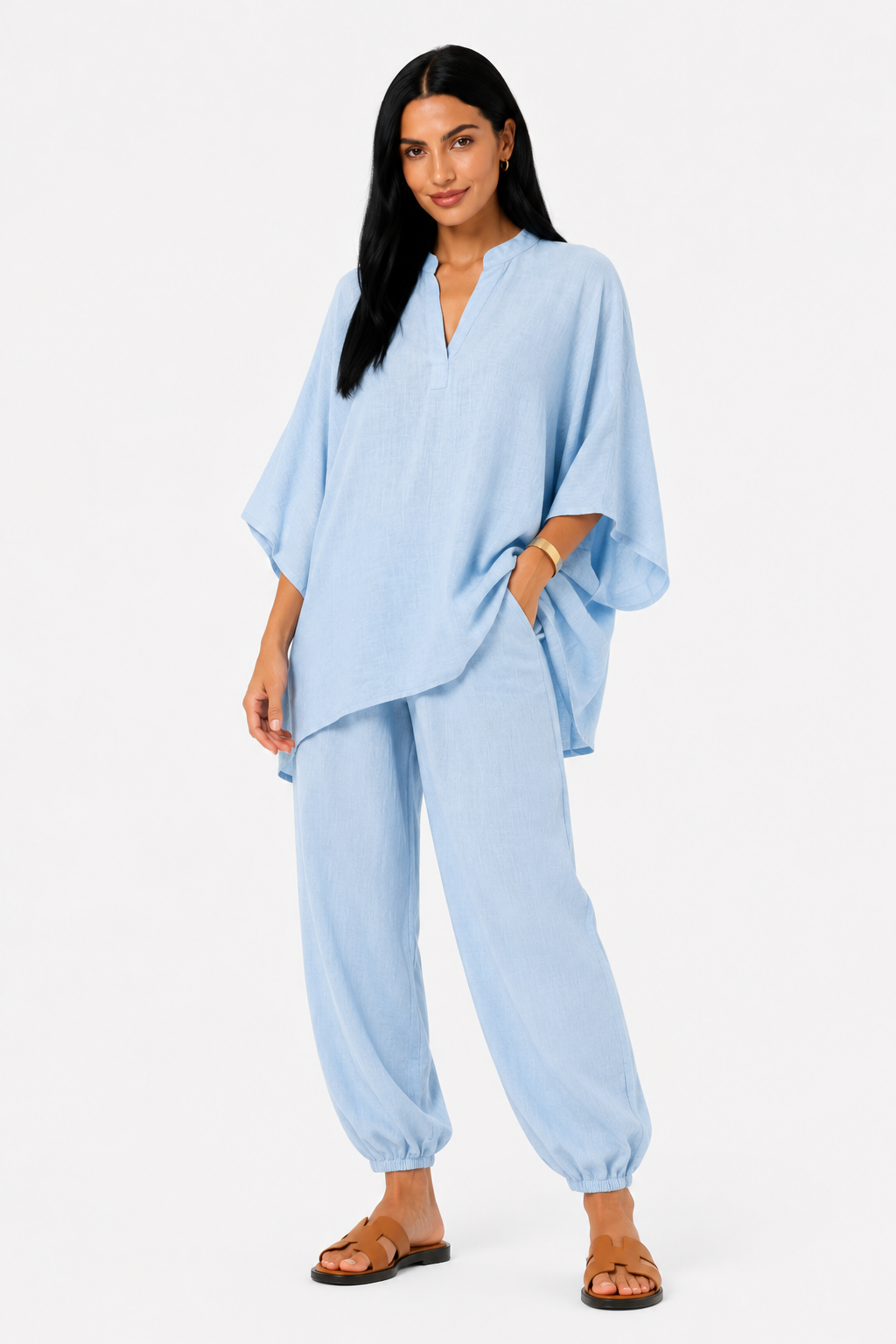 Marina | Conjunto de blusa fluida y pantalón ancho