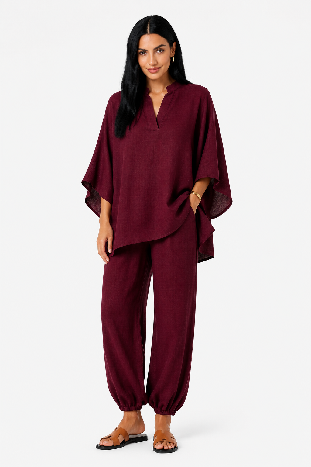 Marina | Conjunto de blusa fluida y pantalón ancho