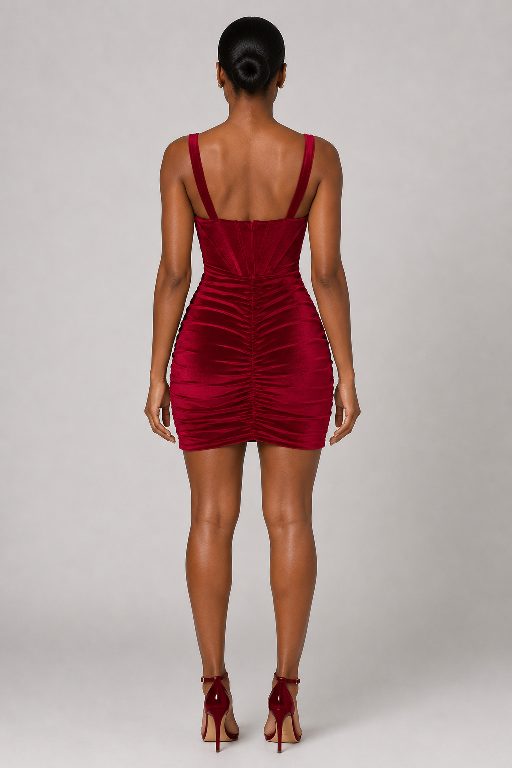 VESTIDO CORSE DE TERCIOPELO BURDEOS