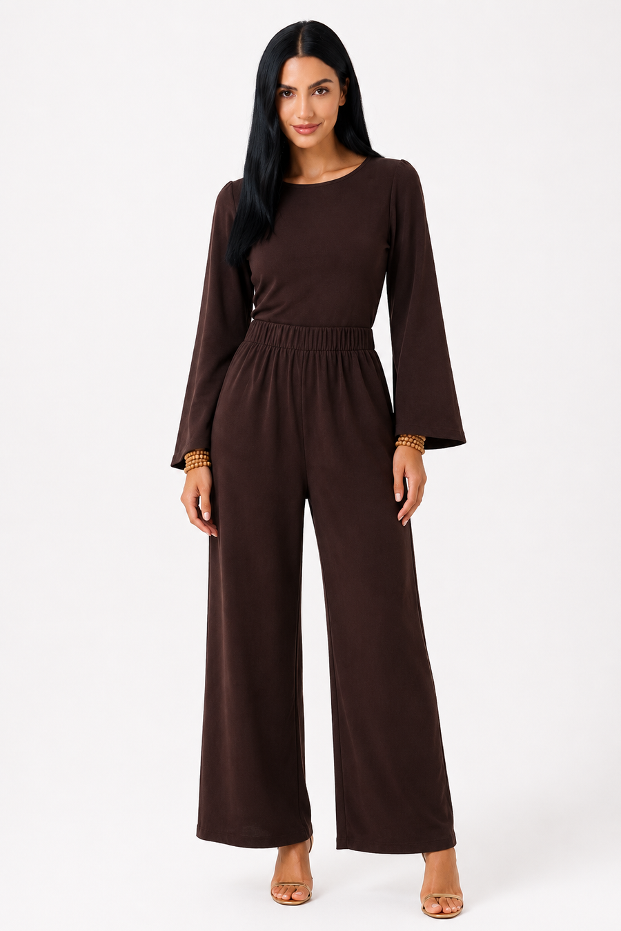 Conjunto de blusa y pantalón ancho