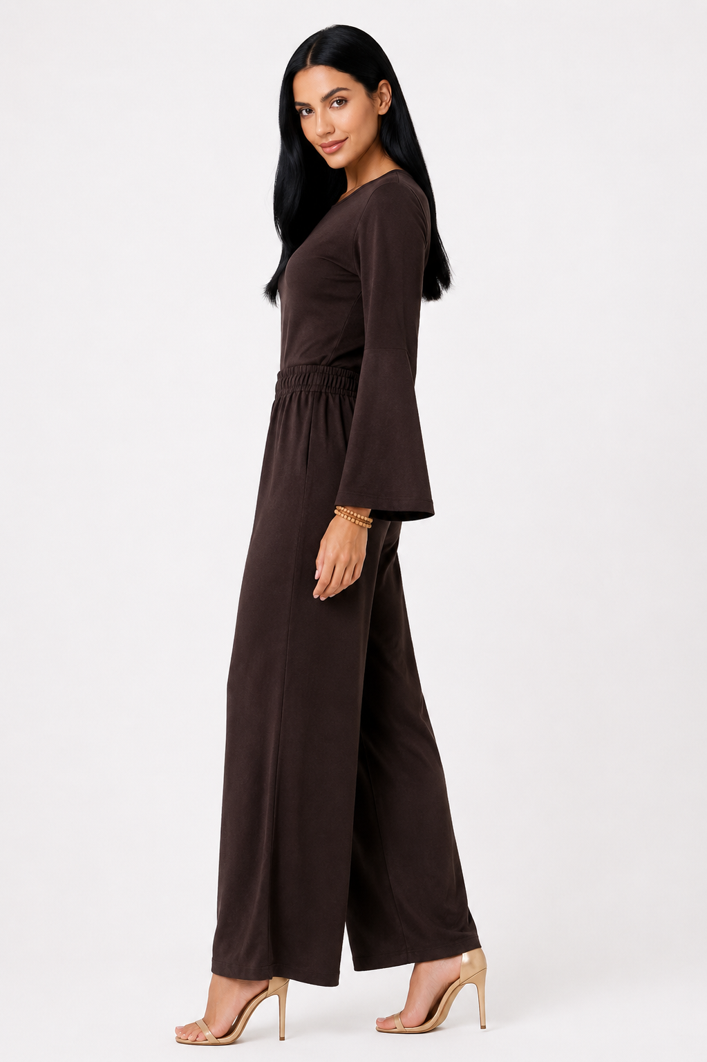 Conjunto de blusa y pantalón ancho