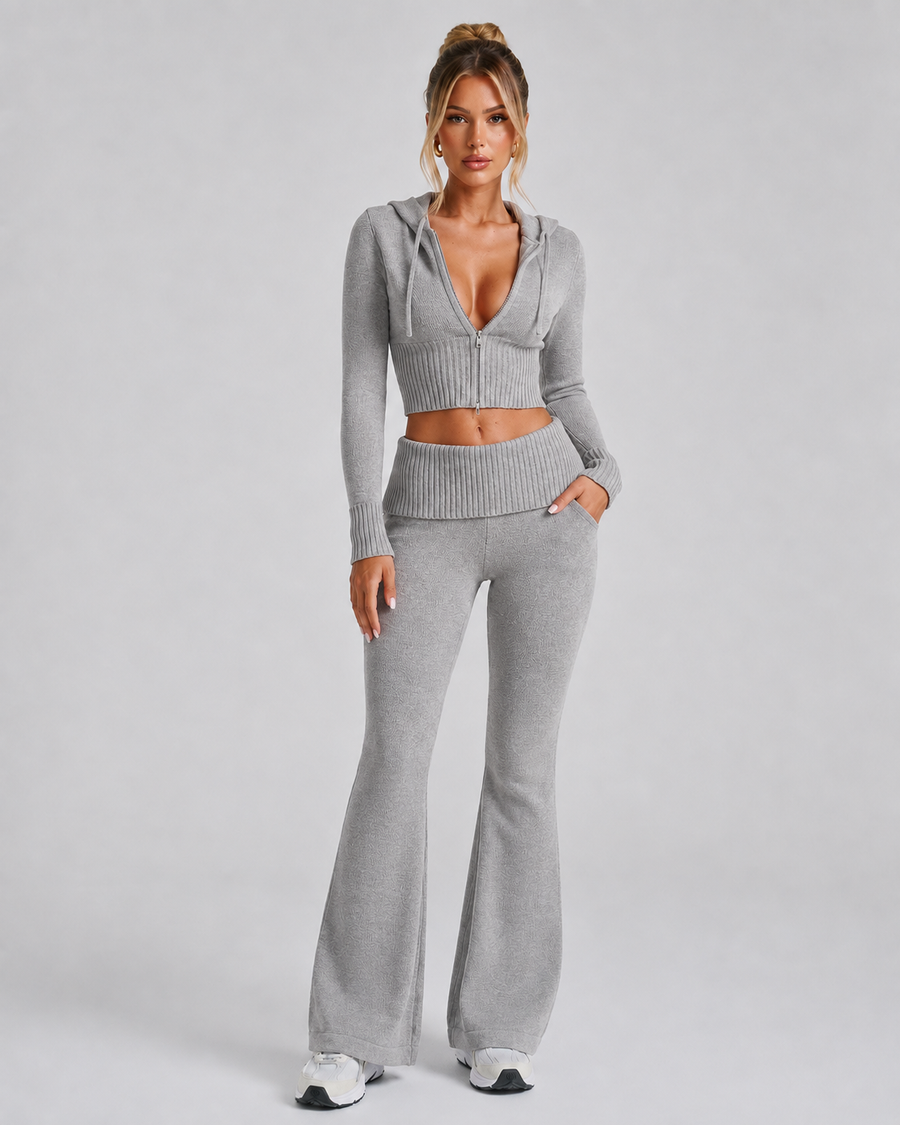 PANTALON DE PUNTO GRIS CLARO