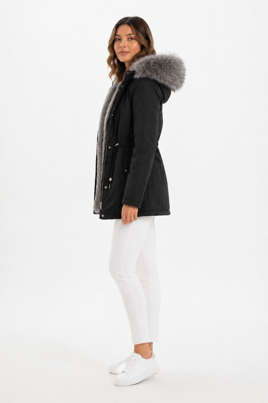 ABRIGO DE INVIERNO CON CAPUCHA DE PELO