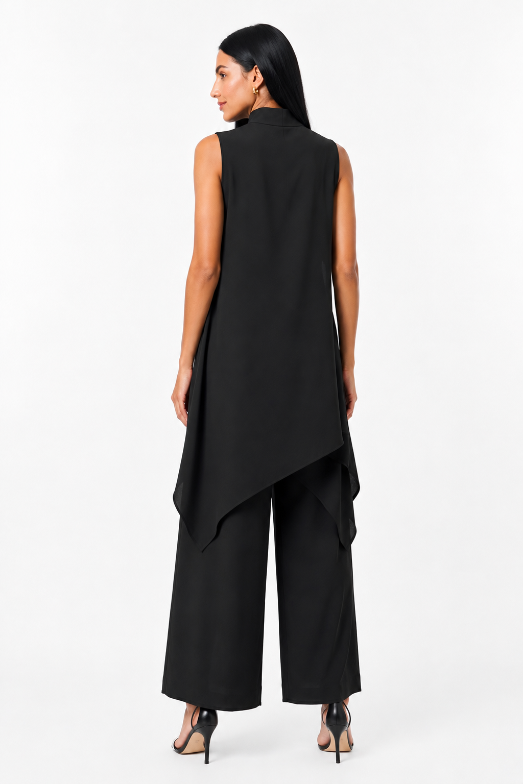 Conjunto elegante asimétrico de dos piezas