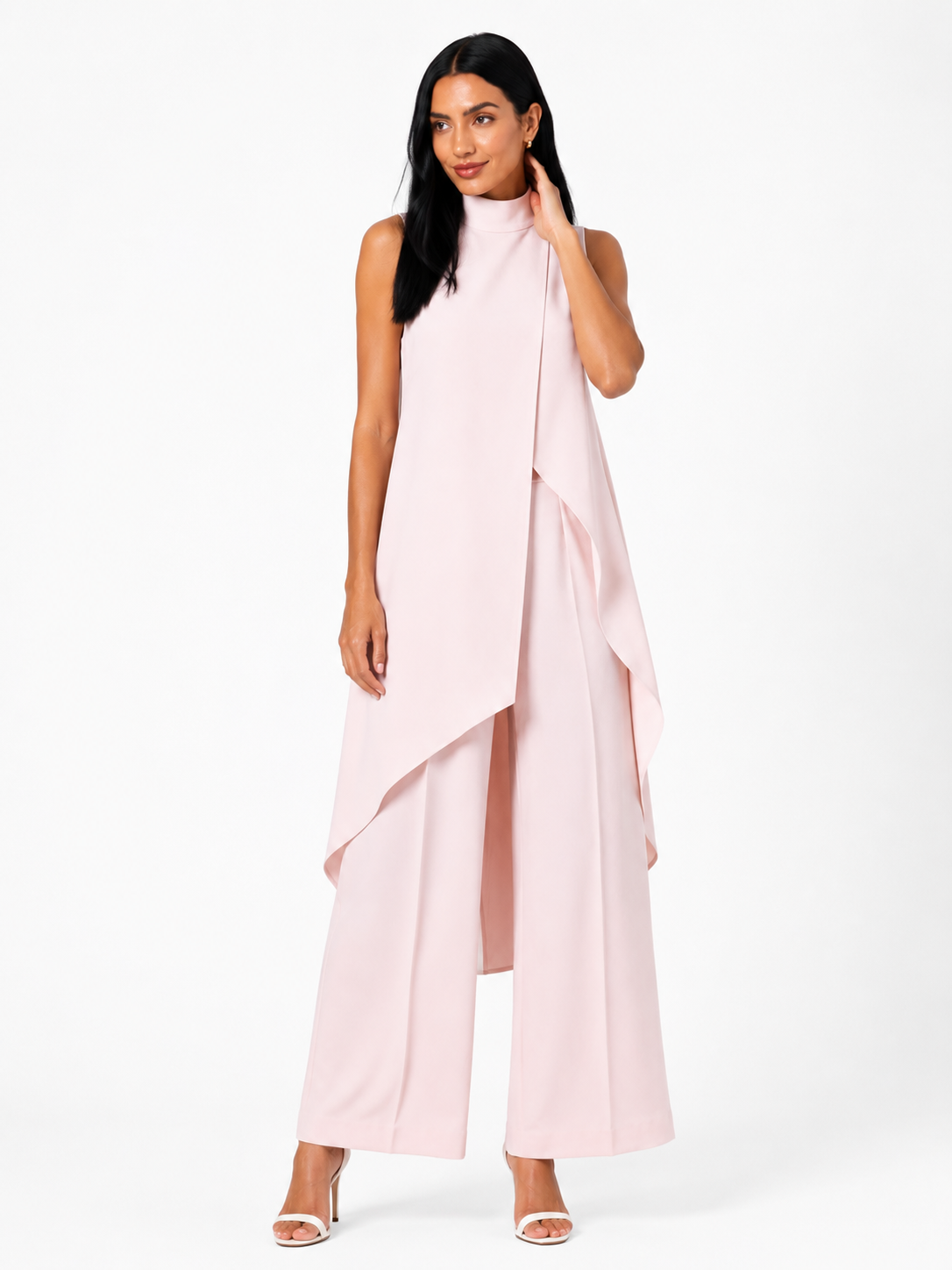 Conjunto elegante asimétrico de dos piezas