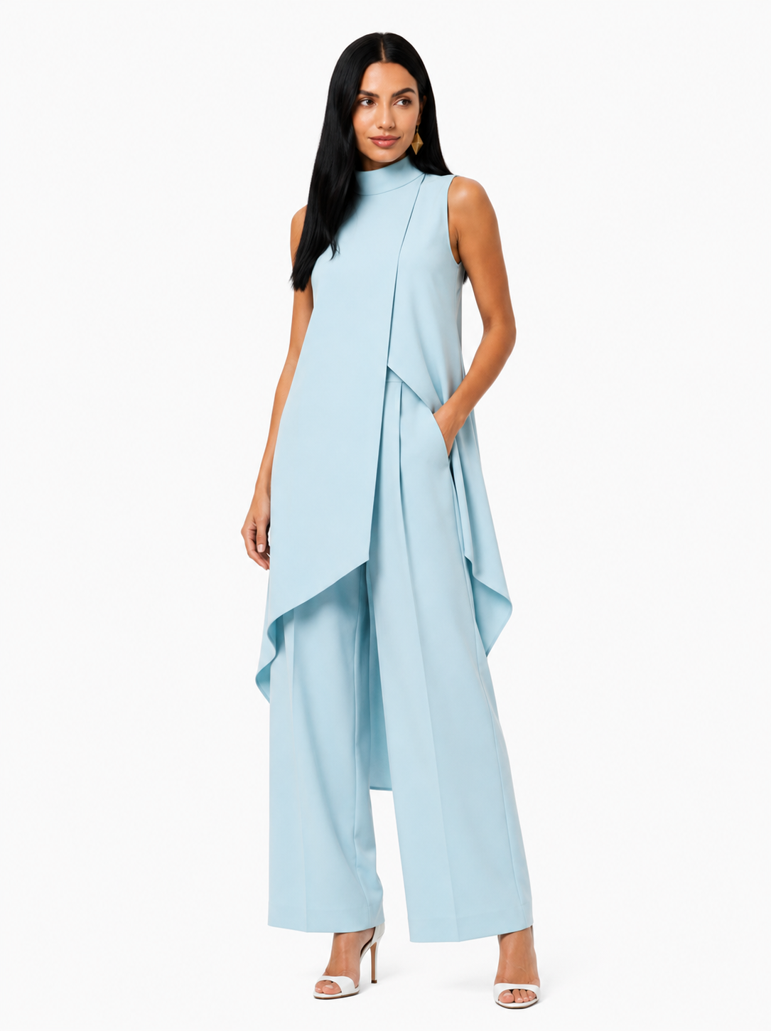 Conjunto elegante asimétrico de dos piezas
