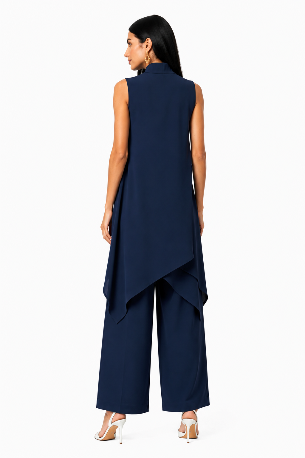 Conjunto elegante asimétrico de dos piezas