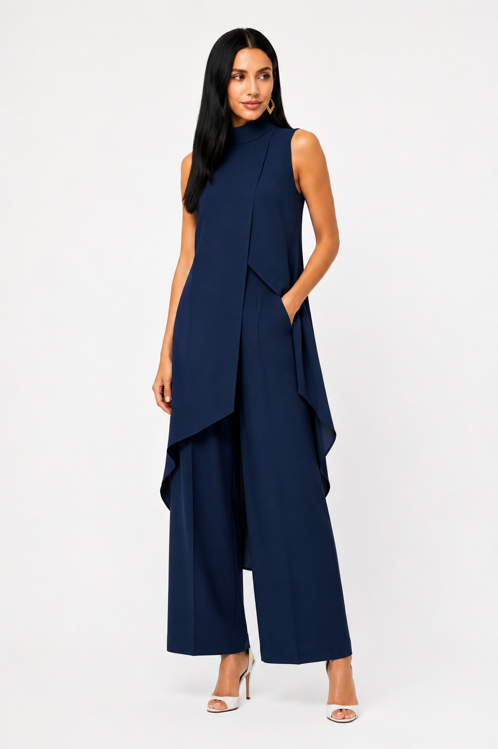 Conjunto elegante asimétrico de dos piezas