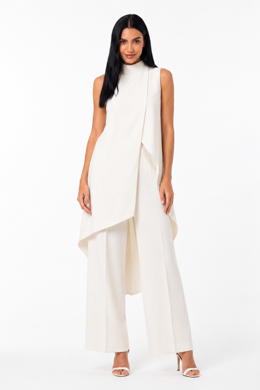 Conjunto elegante asimétrico de dos piezas