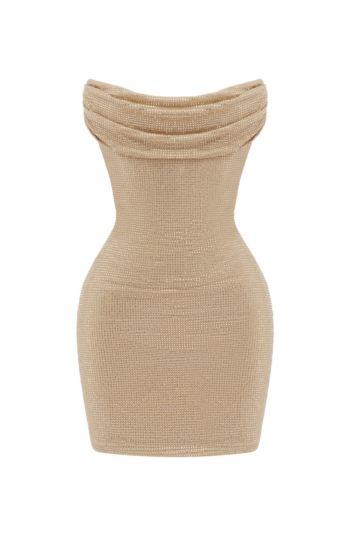 VESTIDO MINI DORADO CON CORSE Y PEDRERIA