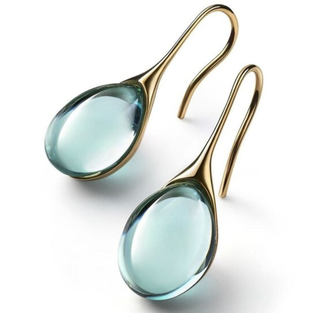 Pendientes largos chic con cristales en verde