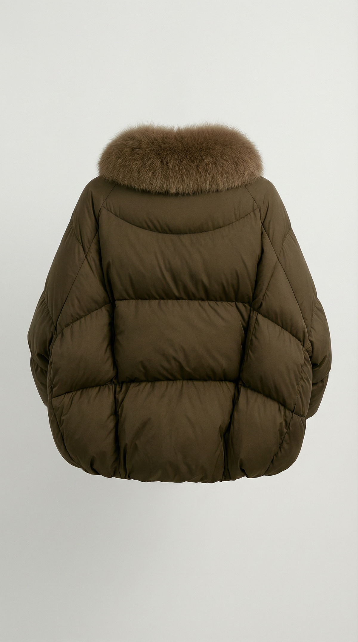 CHAQUETA ACOLCHADA CON PELO Y CINTURÓN