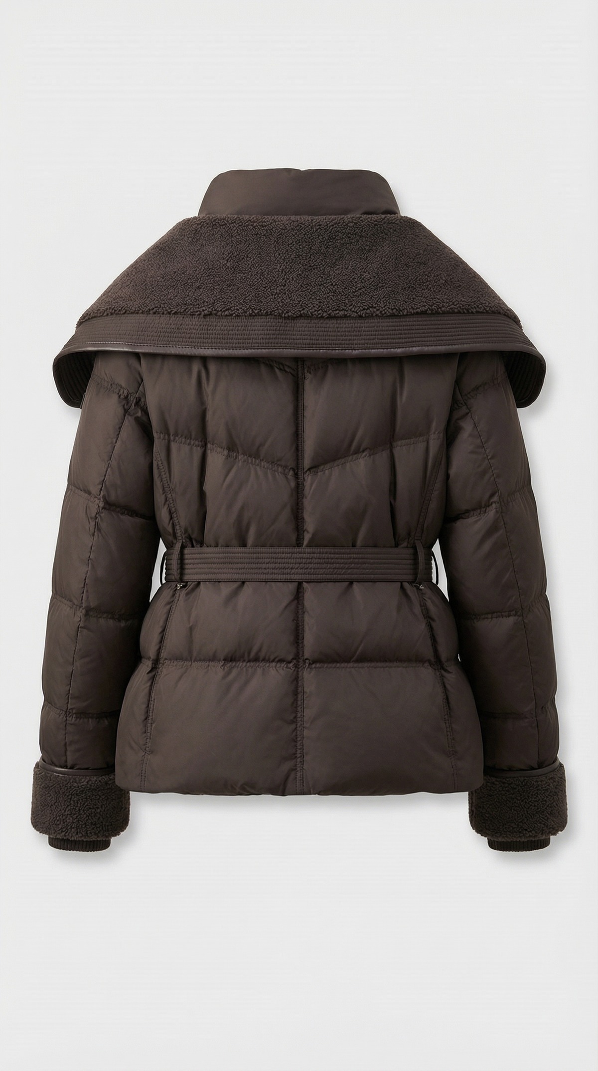 CHAQUETA DE PLUMON CON CUELLO XL MARRON
