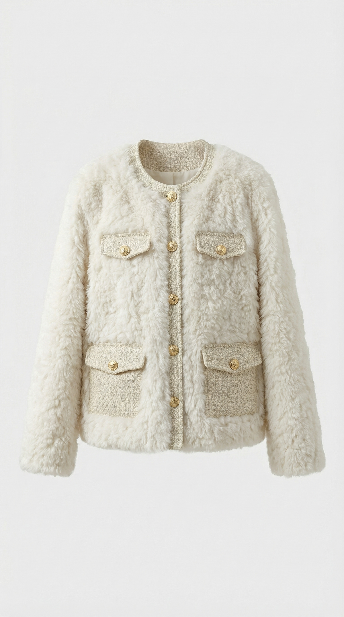 CHAQUETA DE PIEL VEGANA AFELPADA