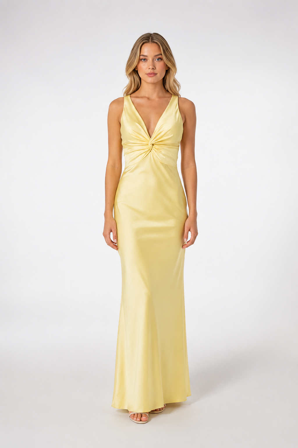 VESTIDO MAXI SIN MANGAS AMARILLO