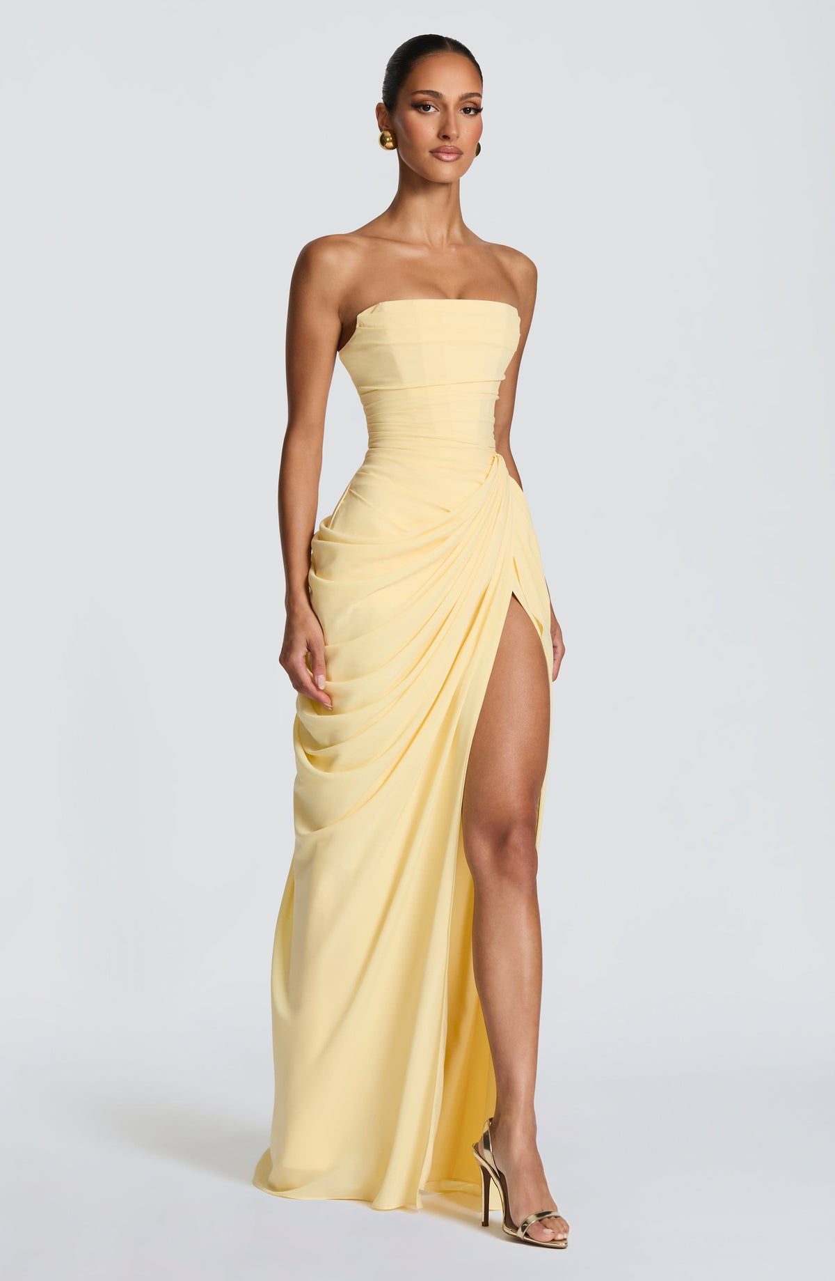 VESTIDO LARGO DRAPEADO