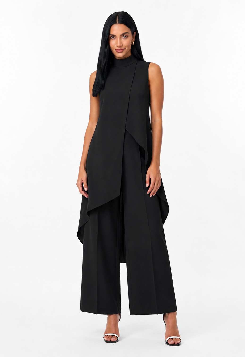 Conjunto elegante asimétrico de dos piezas