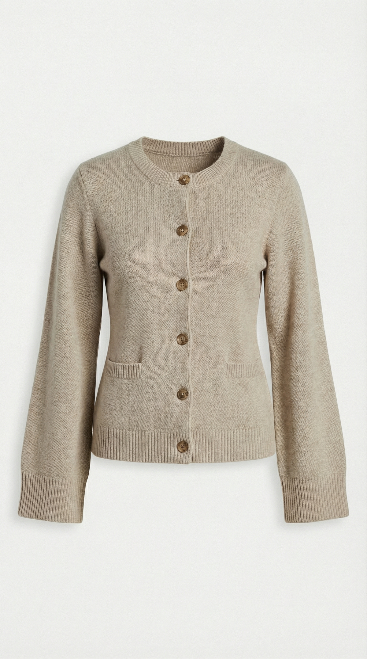 CARDIGAN MINIMALISTA DE PUNTO BEIGE