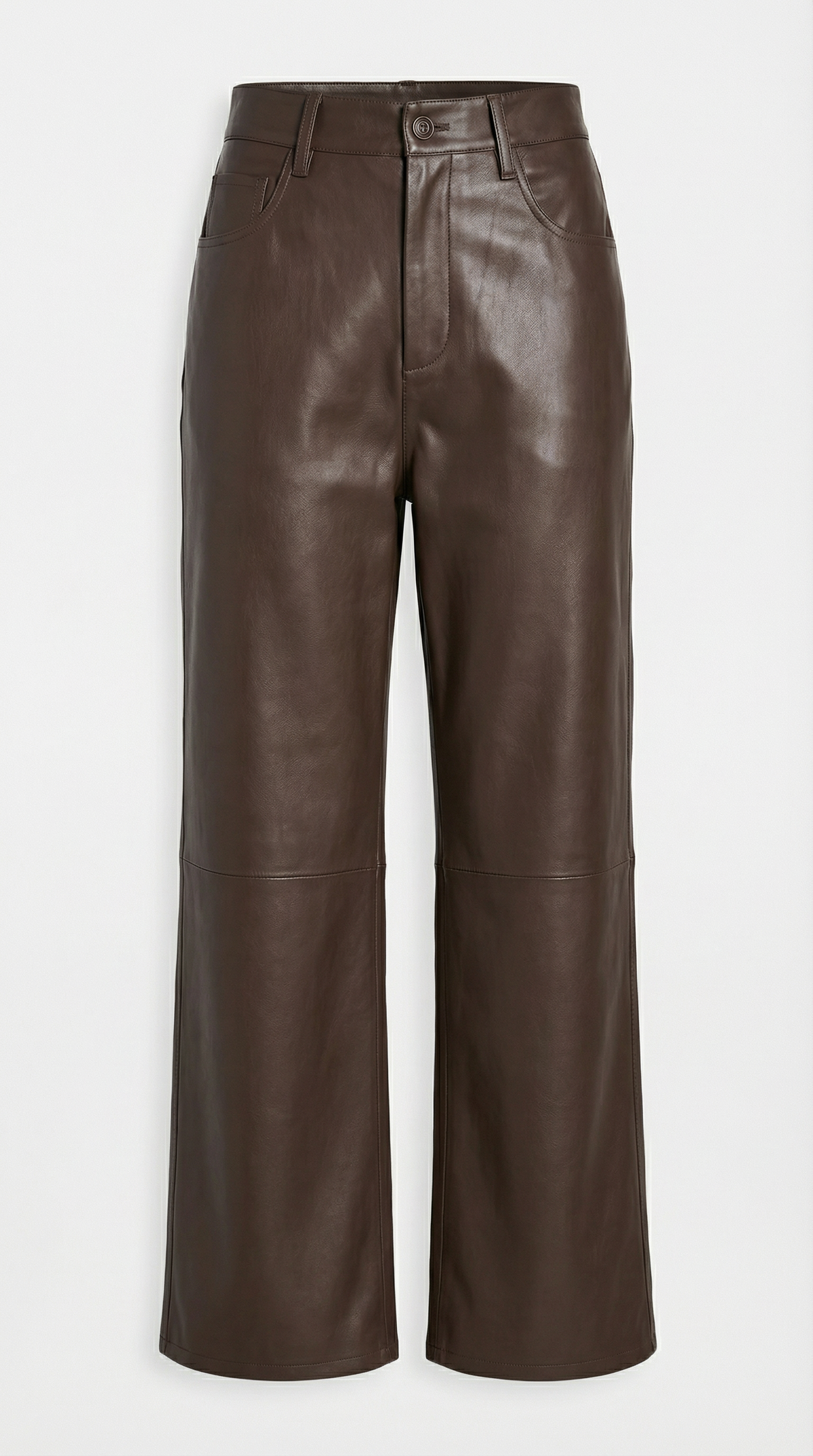 PANTALON CROPPED DE PIEL MARRON