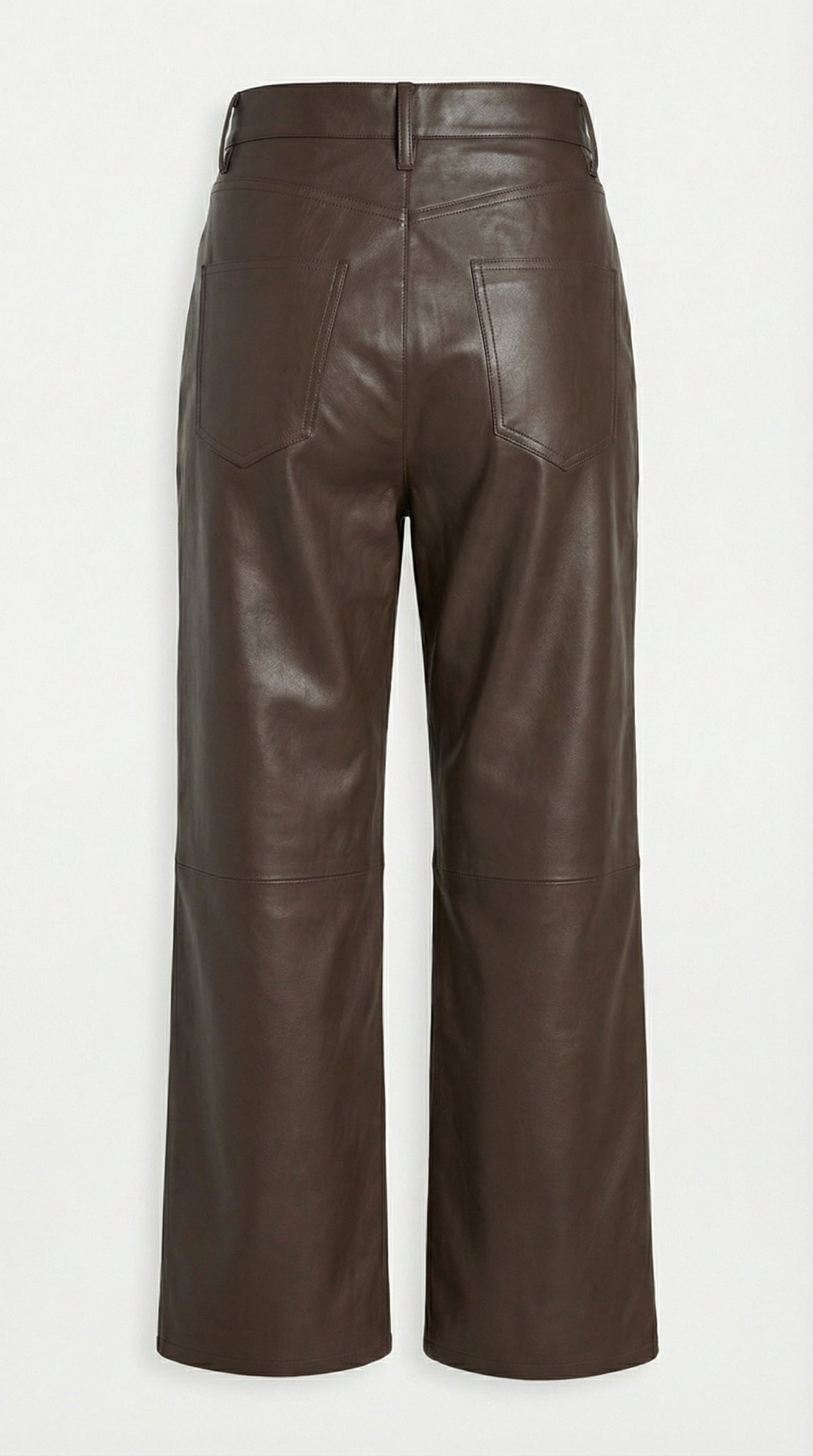 PANTALON CROPPED DE PIEL MARRON