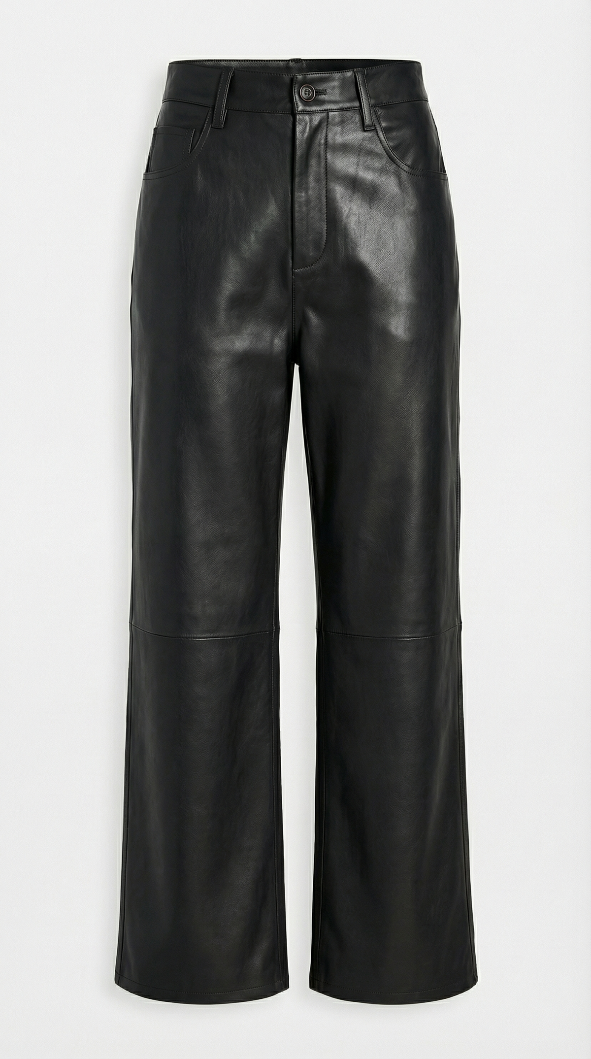 PANTALON CROPPED DE PIEL NEGRO