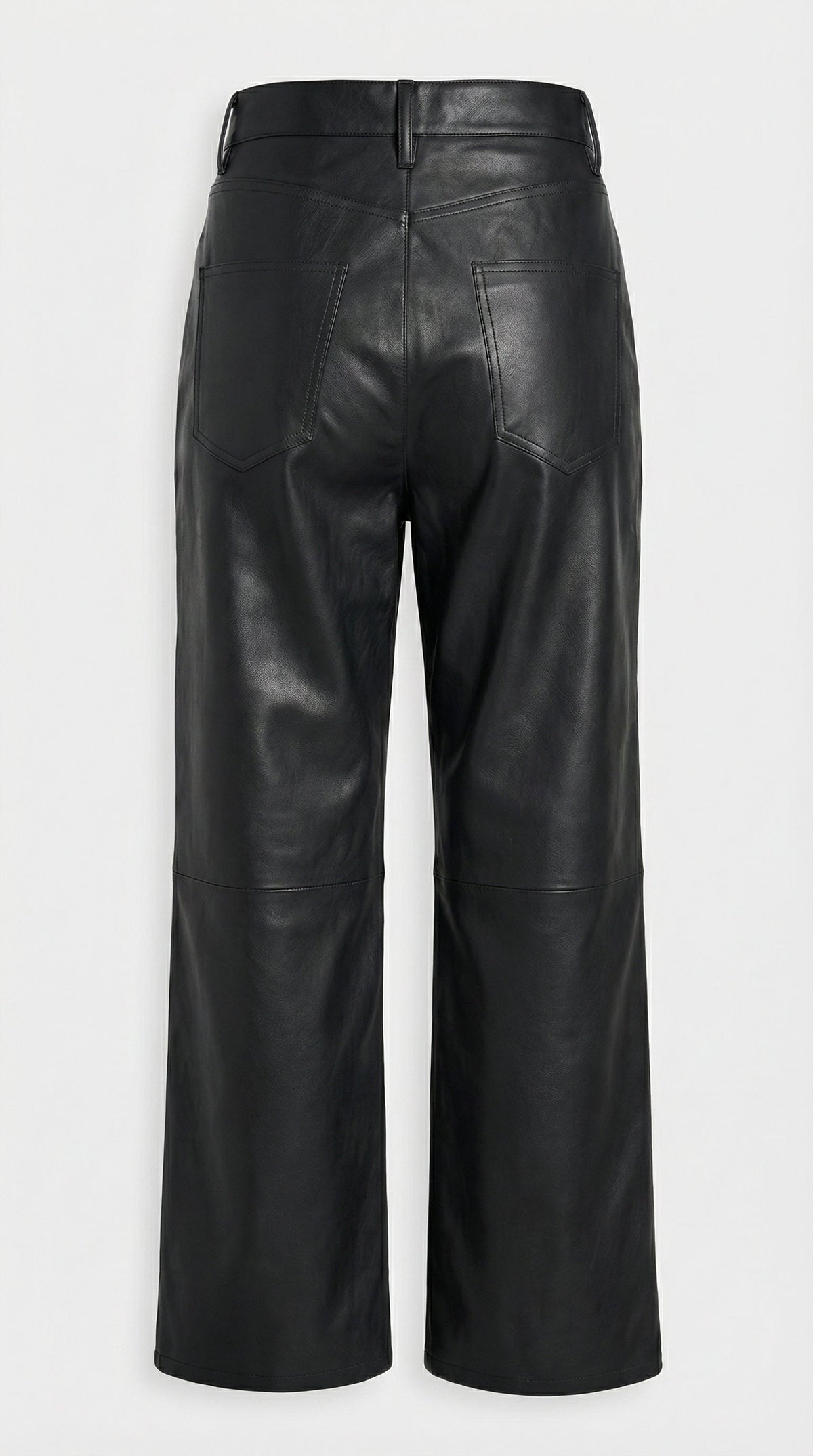 PANTALON CROPPED DE PIEL NEGRO