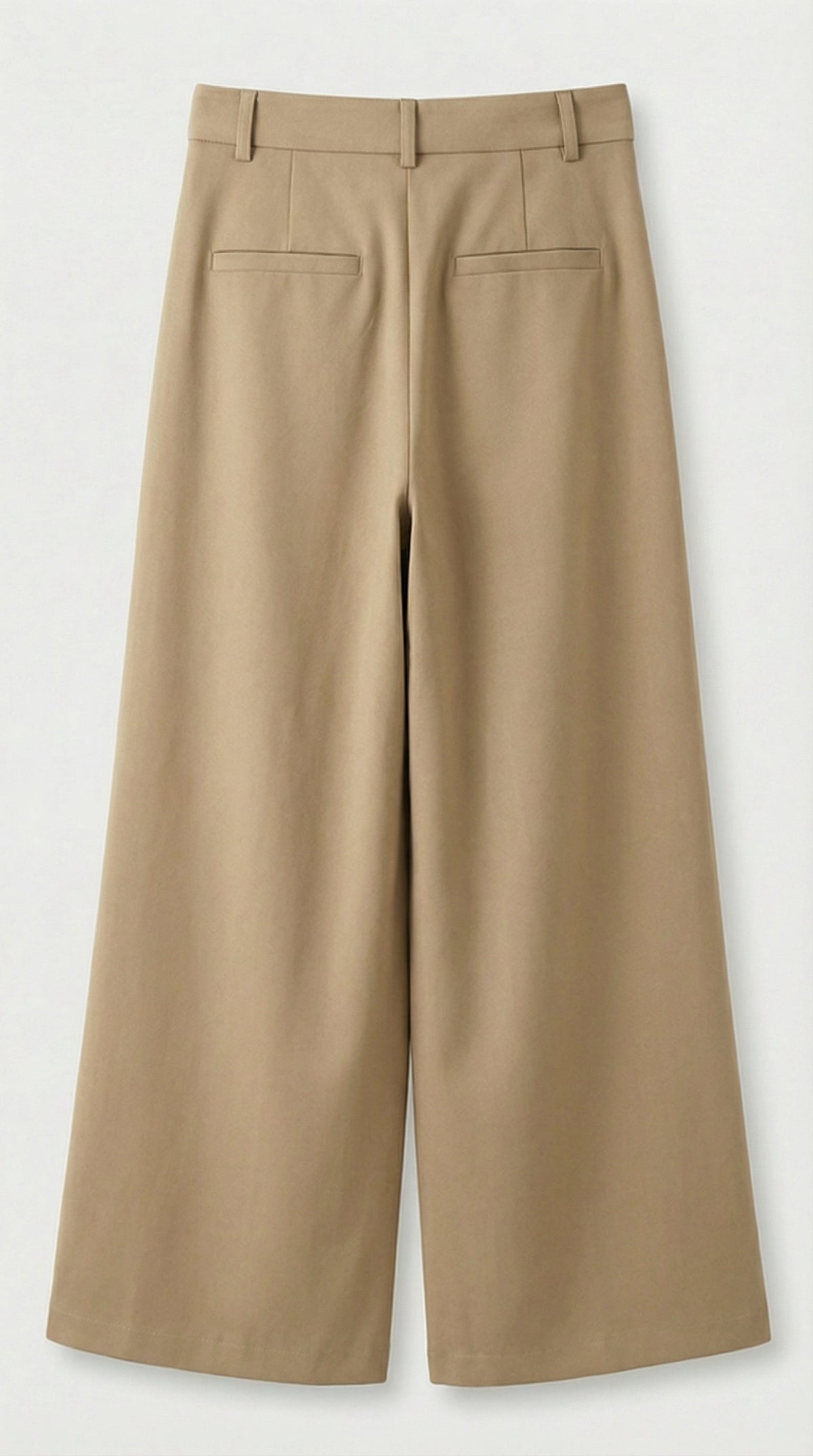 PANTALON ANCHO PLISADO CON LAZADA BEIGE