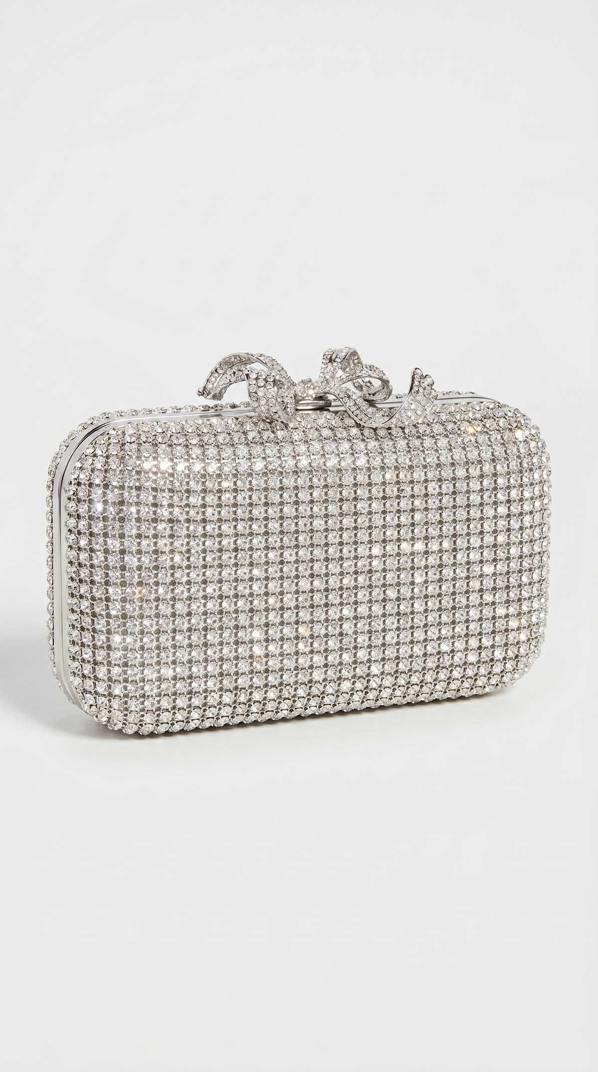 CLUTCH DE LAZO CON CRISTALES PLATEADO