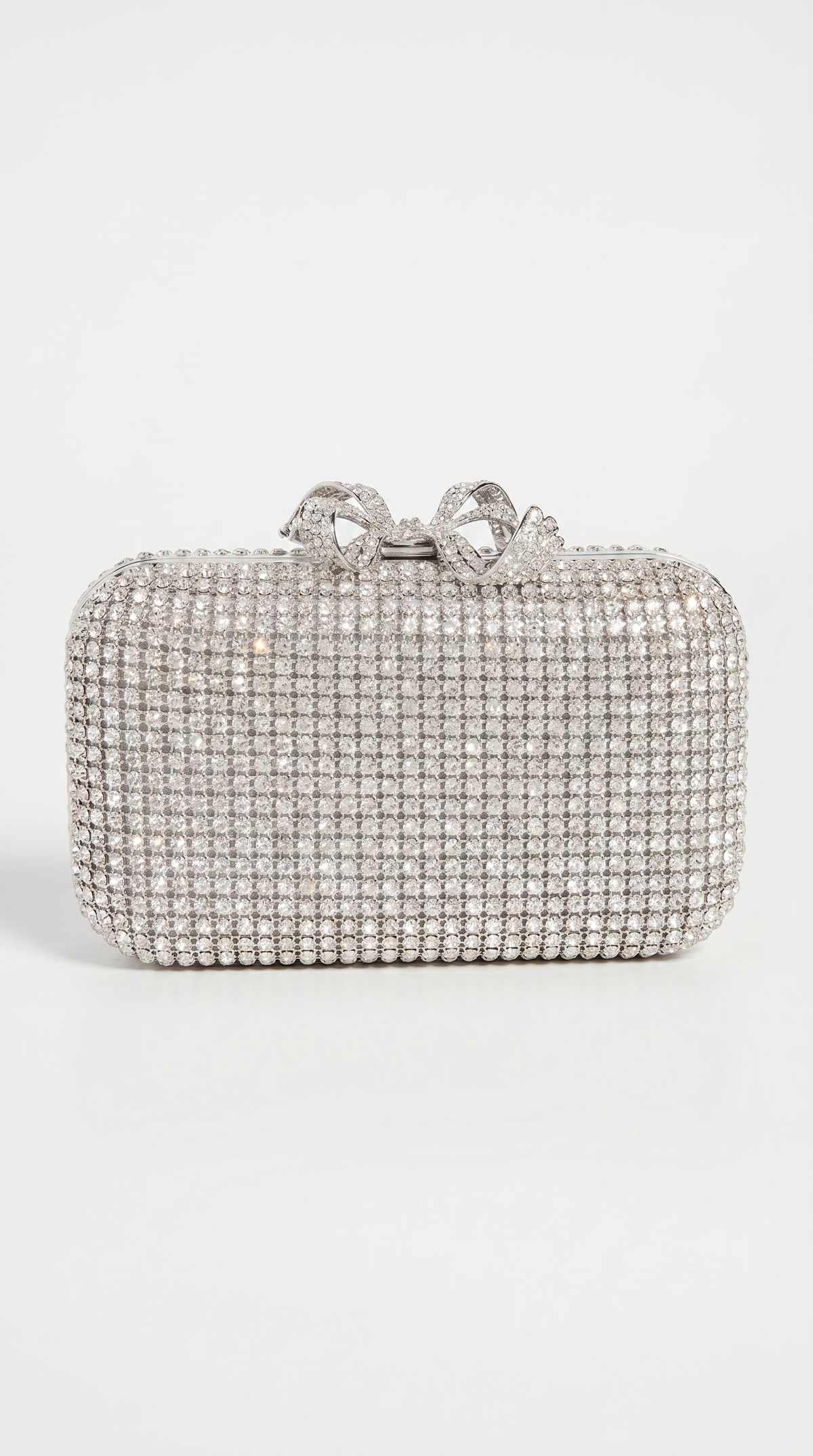 CLUTCH DE LAZO CON CRISTALES PLATEADO