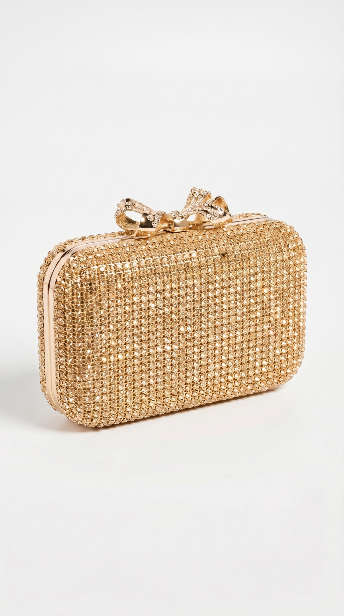CLUTCH DE LAZO CON CRISTALES DORADO