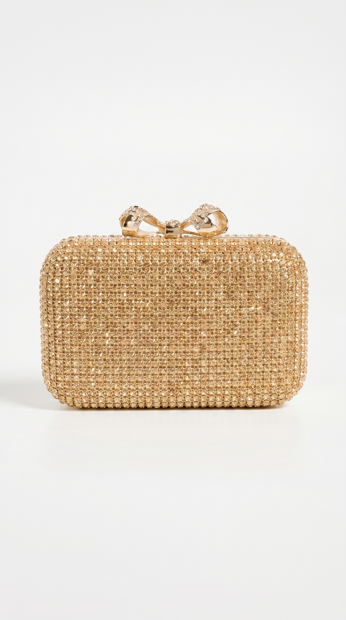 CLUTCH DE LAZO CON CRISTALES DORADO
